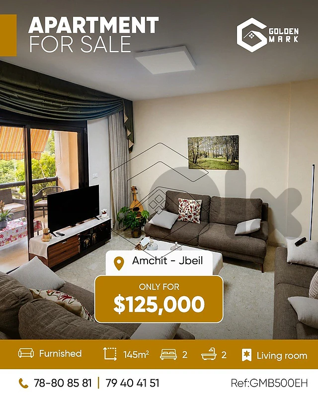 GMB500EH -  Apartment For Sale In Amchit - شقة للبيع في عمشيت