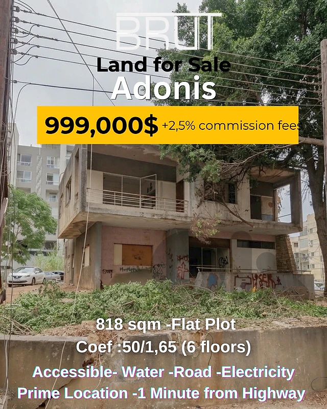 Unique Land for sale in Adonis -1Minute to highway