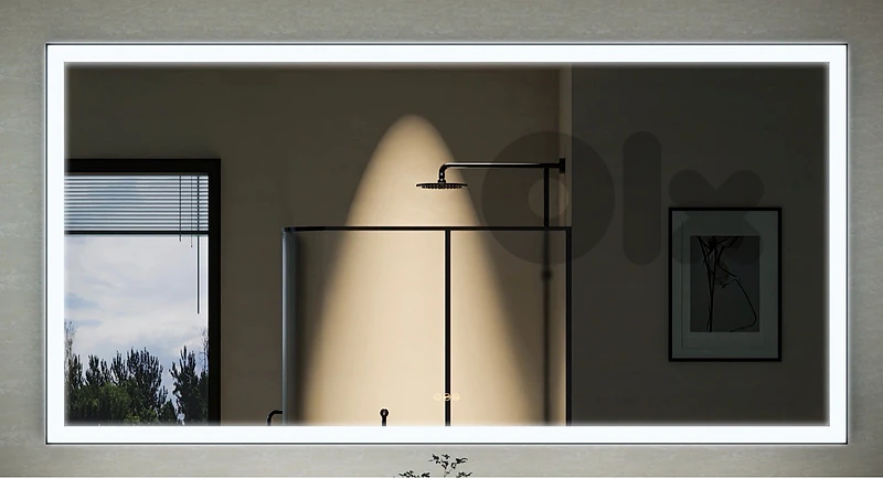 framed led mirror