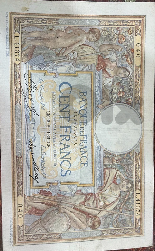France – 100 Francs "Luc Olivier Merson", 3 August 1933