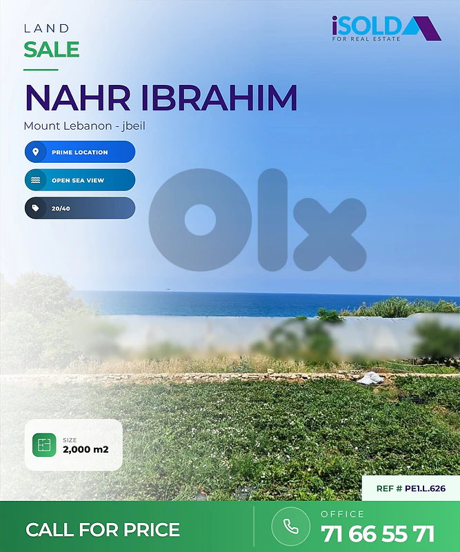 Land + Sea View for Sale in Nahr Ibrahim - أرض للبيع في نهر ابراهيم