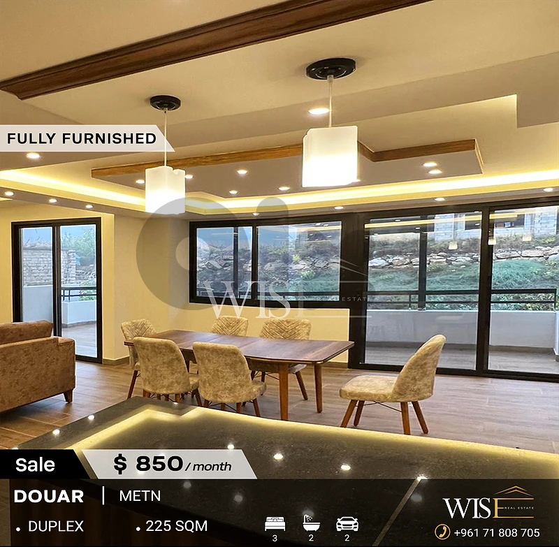 225 SQM Furnished Duplex for RENT in Douar!
