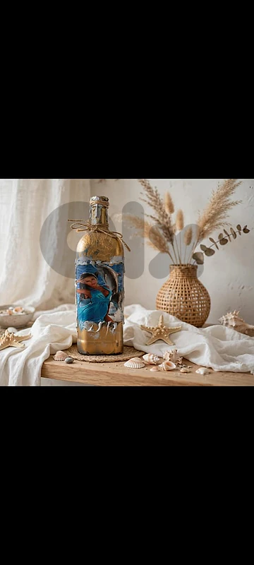 قناني مزينه  يدويا واحد18$تاني 32$
