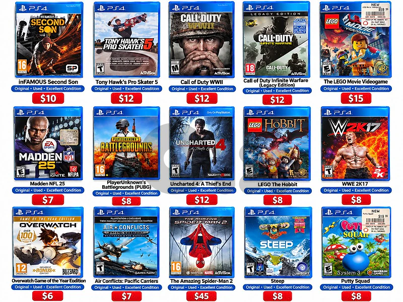 ORIGINAL PS4 games for sale , used excellent condition