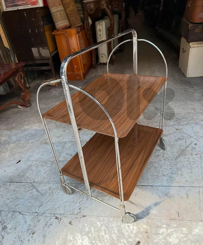 vintage trolley bar serving 1970's chrome