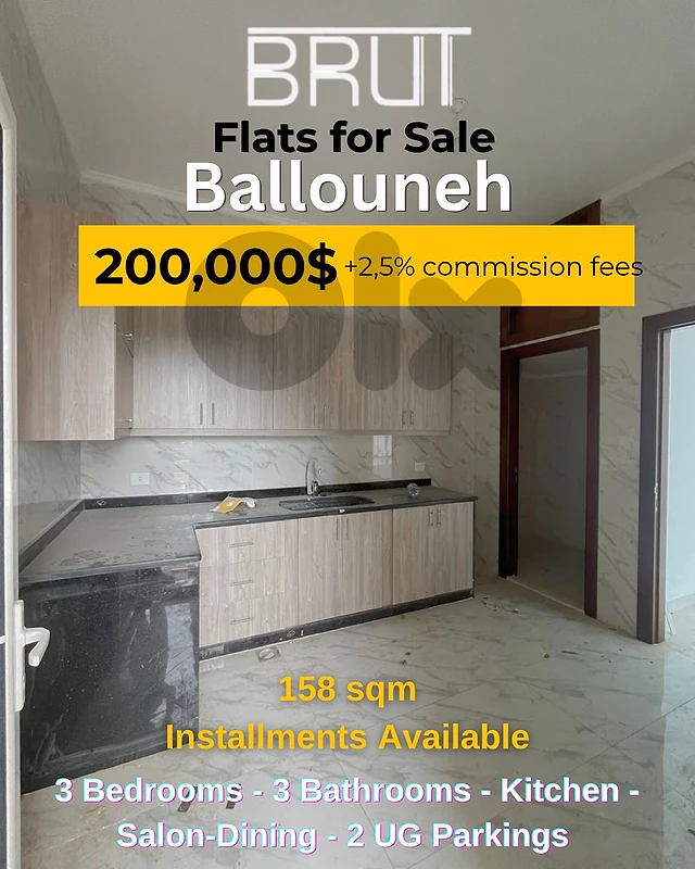 158 sqm Apartment for salenin Ballouneh with Installments