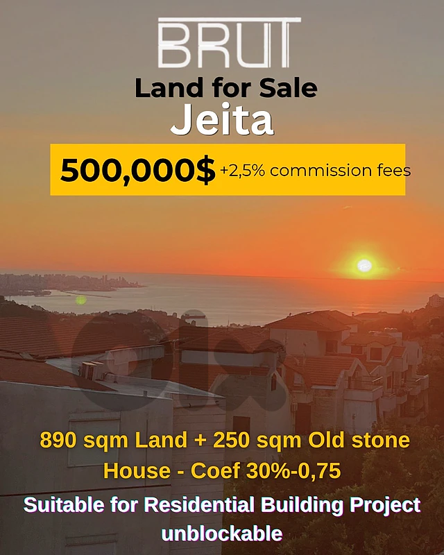 Land + an Old traditional  stone house for sale in jeita