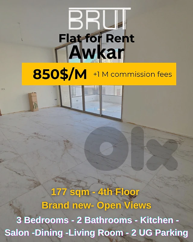 177 sqm Apartment for Rent In awkar -Brand new