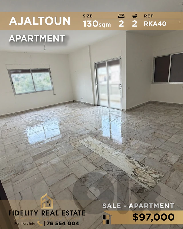 Apartment for sale in Ajaltoun RKA40 شقة للبيع في عجلتون