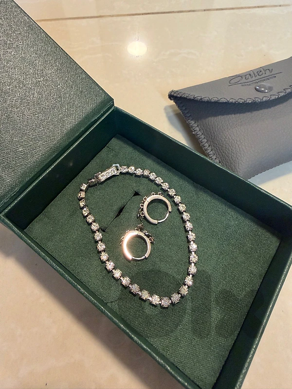tennis bracelet and earrings set