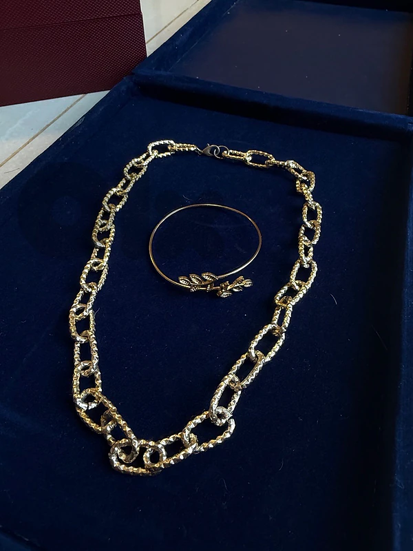 gold chain and bracelet set