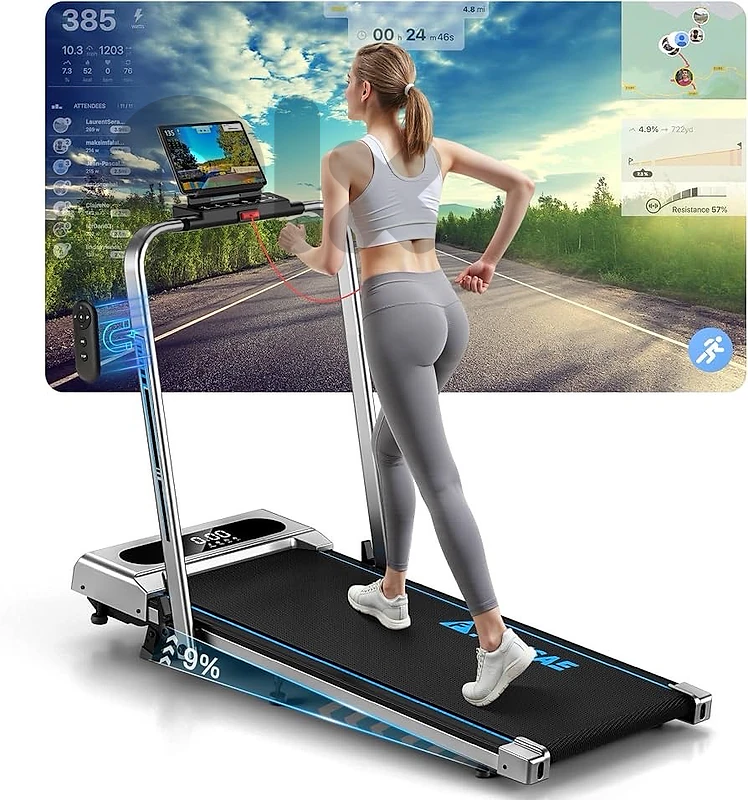 Treadmill, 5 in 1 Treadmills for Home Foldable with App Compatible
