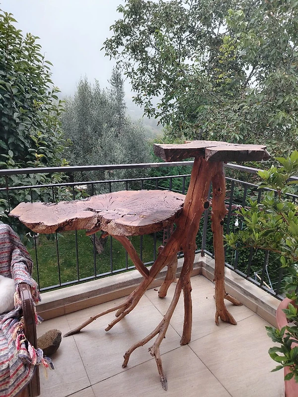 handcrafted live-edge root stand