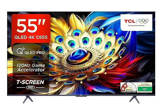 TCL 55" 4K QLED Smart Google TV (Model: 55C655) - Excellent Condition