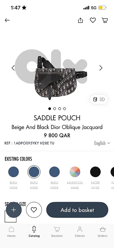 dior  saddle pouch oblique jacquard