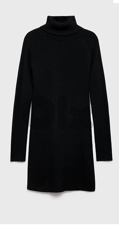 robe courte maille col roulé
