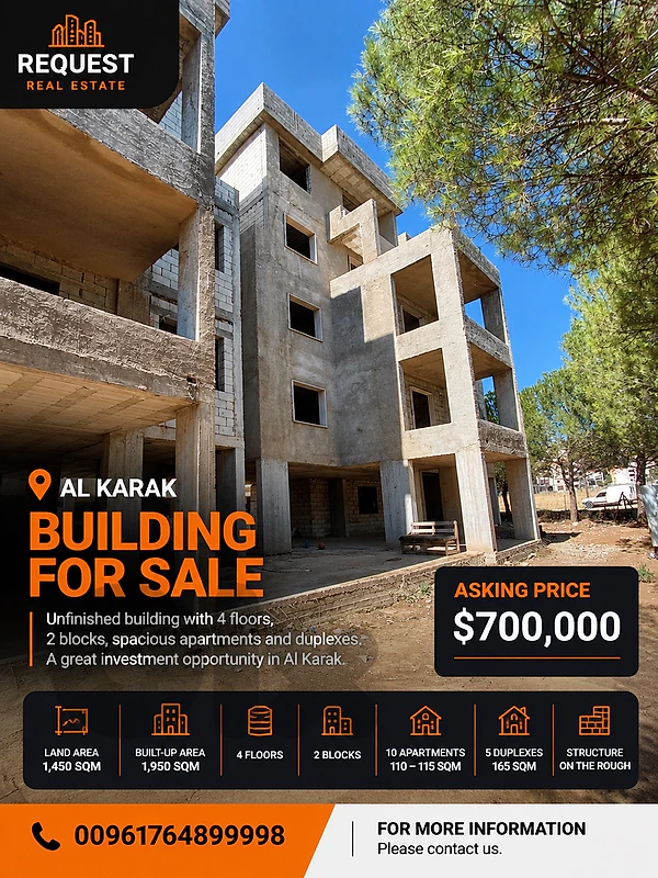 Building For Sale in Al Karak بناية للبيع في الكرك
