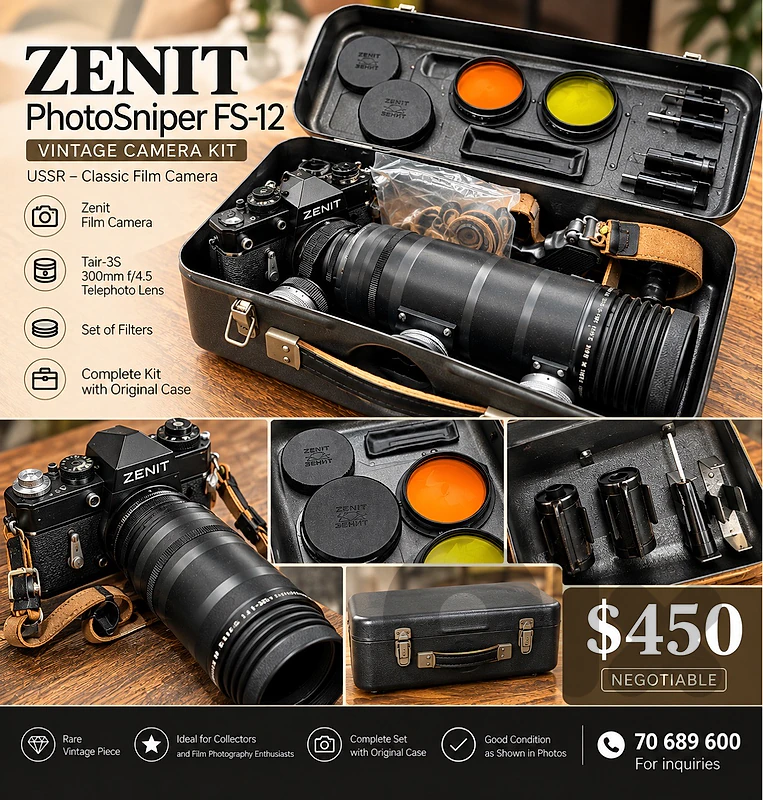 ZENIT PhotoSniper FS-12 – Vintage Camera Kit