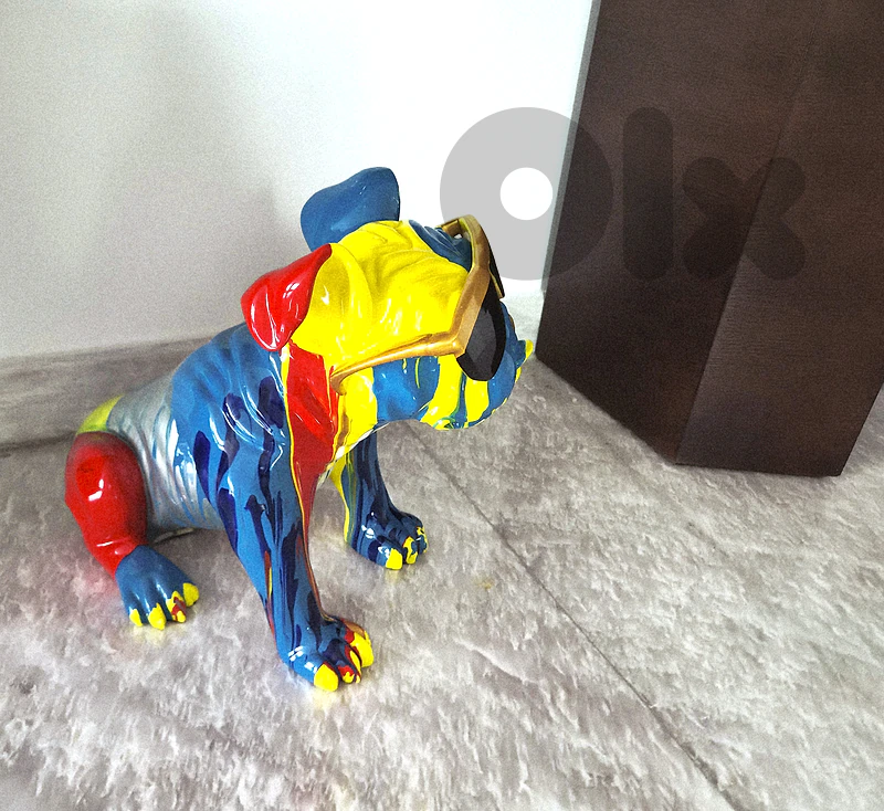 Dog Resin Graffiti Sculpture Abstract Design