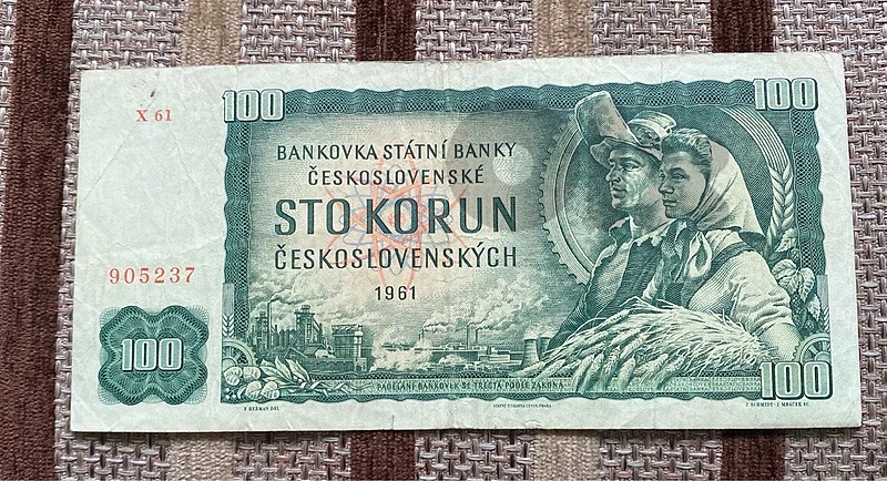 عملة ١٠٠ كورن تشيكسلوفاكيا سنة ١٩٦١ Czechoslovakia Banknote 1961