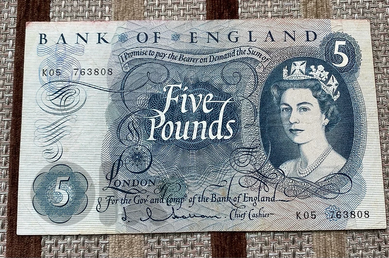 عملة ٥ باوند بريطاني سنة ١٩٦٣ لندن 5pound british banknote