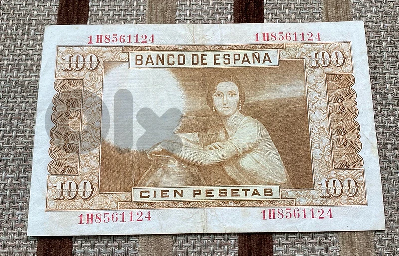 عملة ١٠٠ بيزيتا اسباني سنة ١٩٥٣ Espana banknote