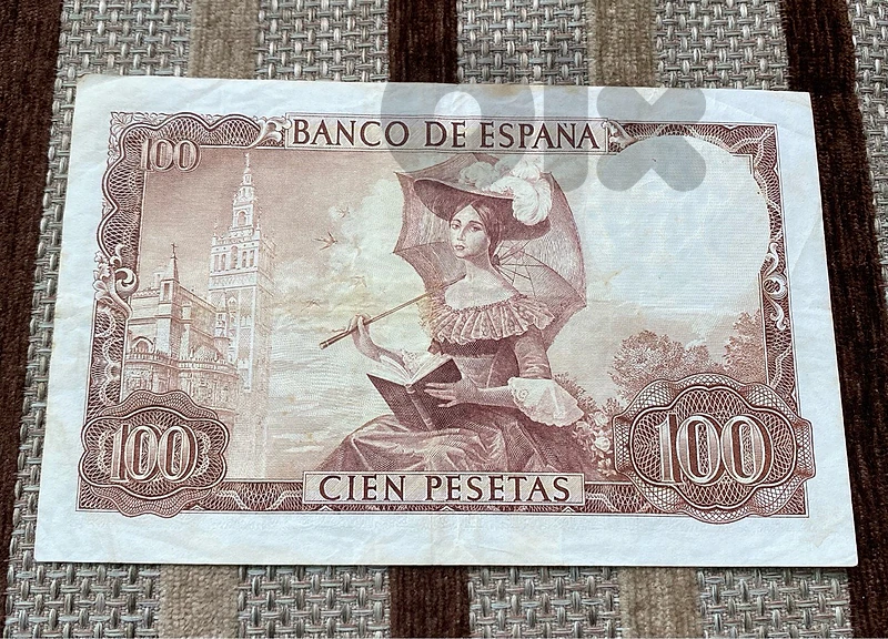 عملة ١٠٠ بيزيتا اسباني سنة ١٩٦٥ Espania banknote