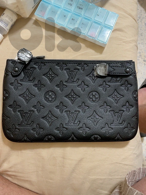 Louis Vuitton Monogram Shadow Black Leather Pouch – Unused with Papers