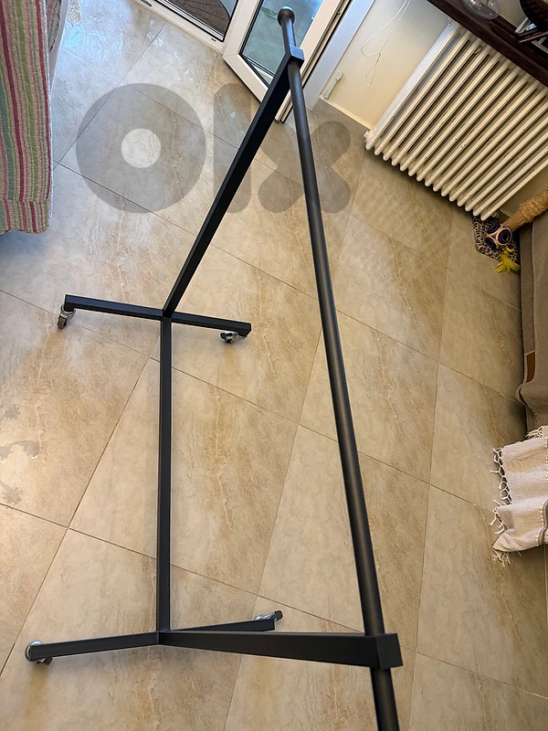 Black Metal Rolling Clothes Rack – A-Frame Garment Rack on Wheels