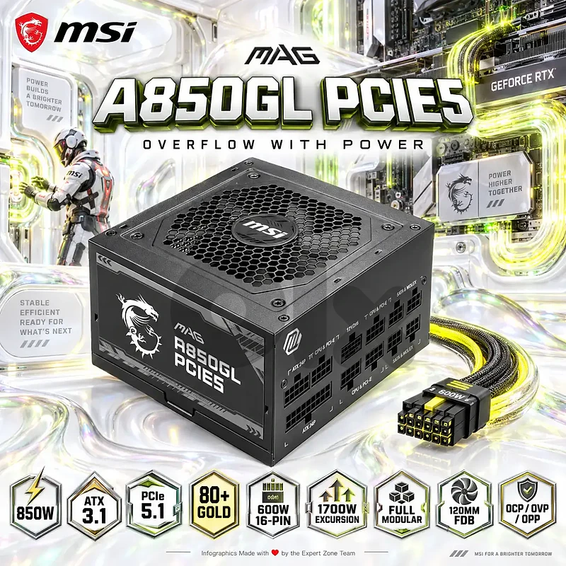 Power supply 850w gold 80 plus