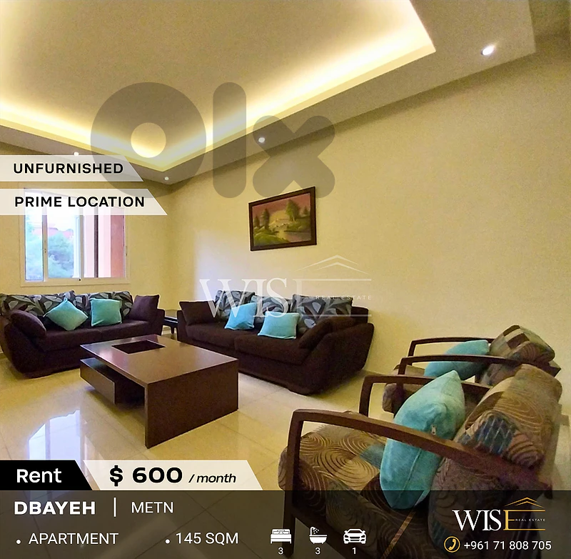 🏠 145 SQM Unfurnished Apartment for RENT in Dbayeh!