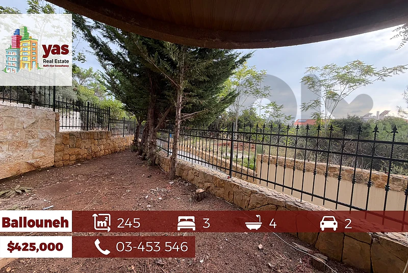 Ballouneh 245m2 | 200m2 Garden | New | Prime Location | View |