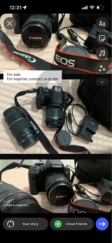 Canon 750D Camera + 18-55mm & 75-300mm Lenses