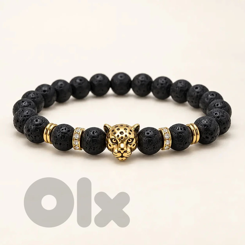 Men’s Leopard Head Beaded Bracelet