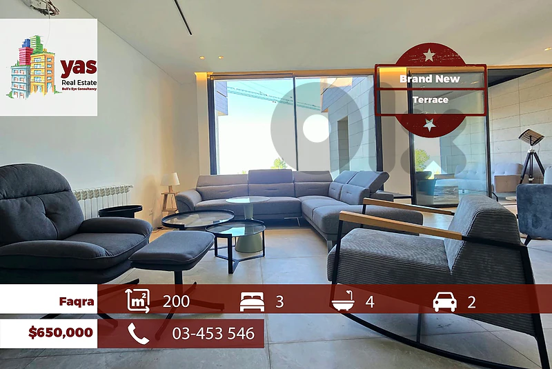 Faqra 200m2 | Terrace | Brand New Chalet | Mountian View | DA