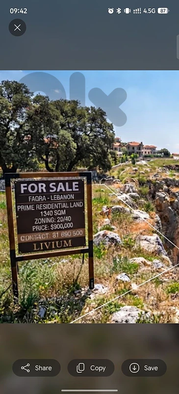 Land for Sale in Faqra 899,000