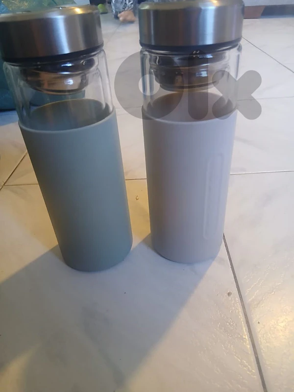 Set of 2 Premium Double-Wall Glass Tea Infuser Bottles
قنينة مياه ٢