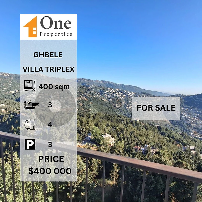 VILLA TRIPLEX FOR SALE IN GHBELEH