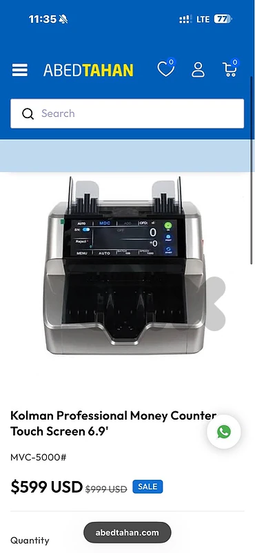New FULL TOUCH SCREEN Money counter and detector high quality
