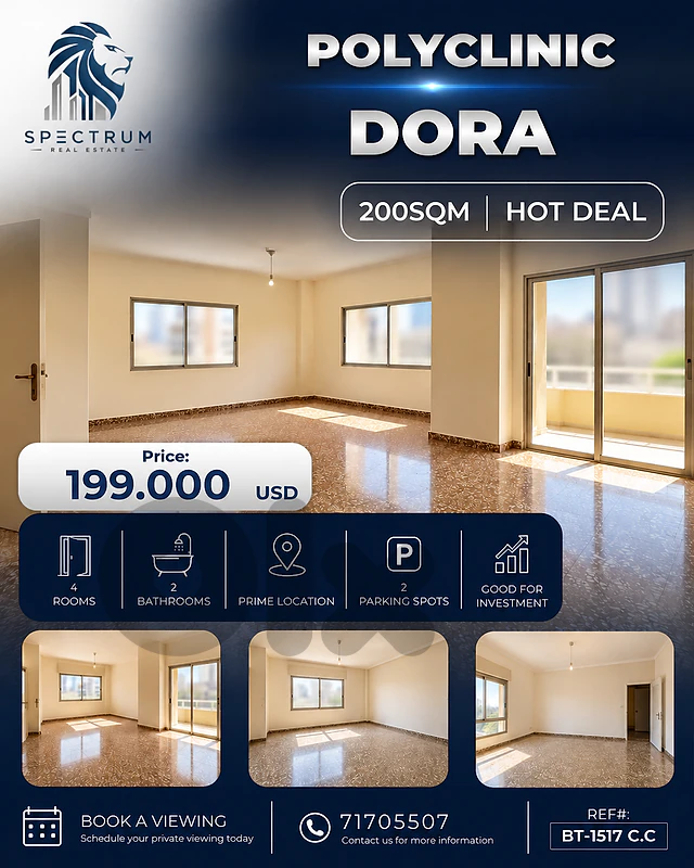 PRIME POLYCLINIC FOR SALE IN DORA | 4 ROOMS | 2 PARKINGS | BT-1517 C.C