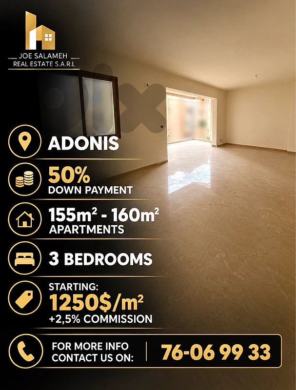 Underconstruction project for sale in Adonis Starting 1,250$/m2