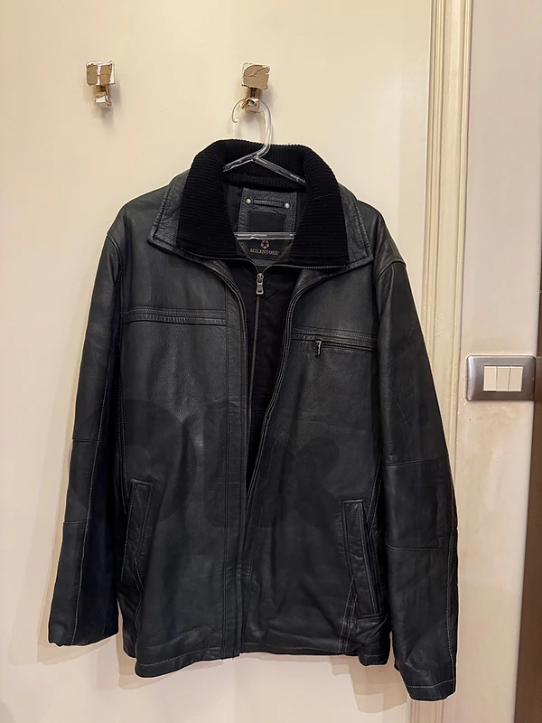 black leather jacket