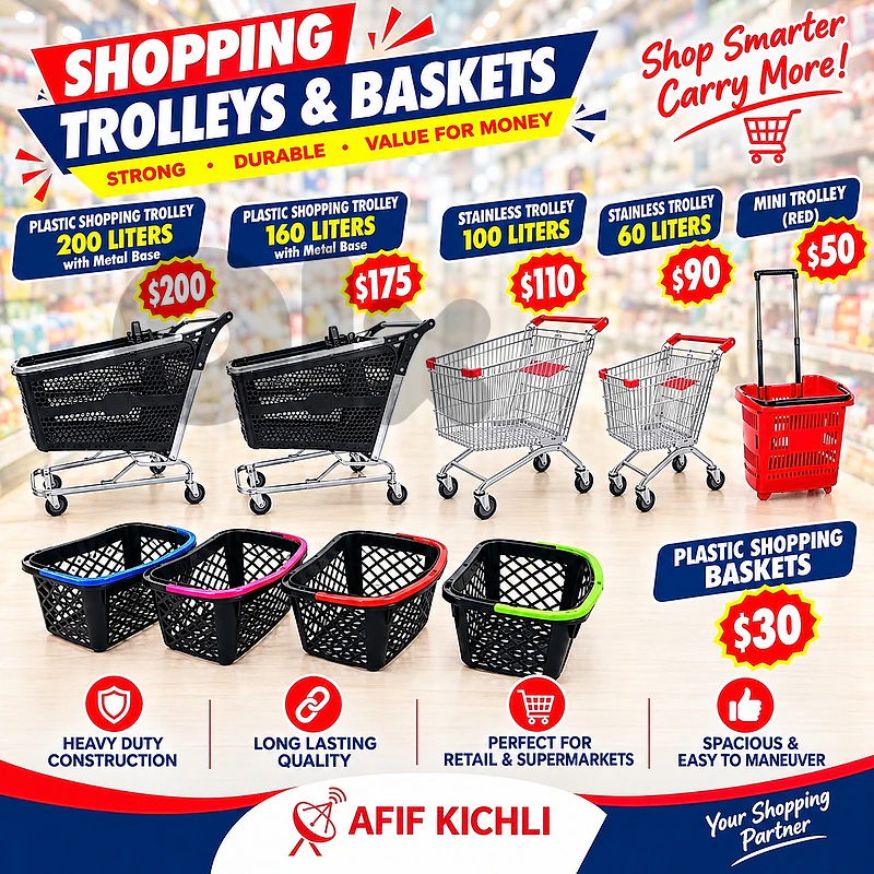 Trolleys & Baskets for Supermarket & Stores