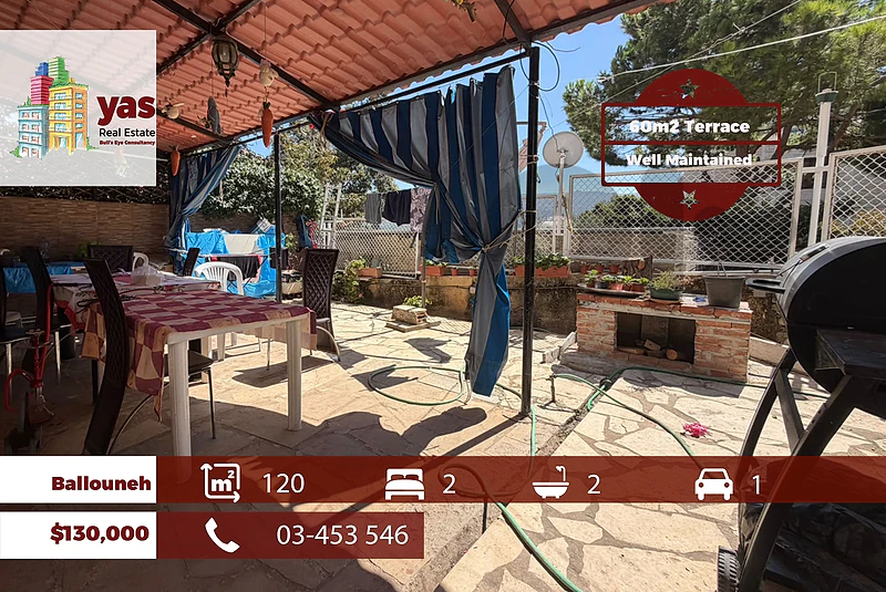 Ballouneh 120m2 | 60m2 Terrace | Well Miantianed | Catch |EL Ballouneh 120m2 | 60m2 Terrace | Well Miantianed | Catch |EL