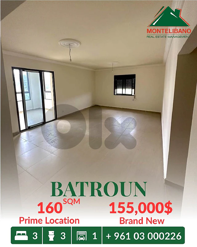 Prime Location 160 sqm Apartment For Sale in Batroun بترون
