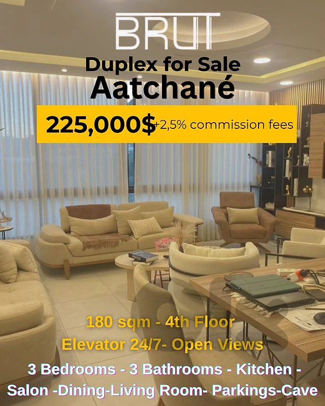 180 sqm Luxurious Duplex for sale in Aatchaneh