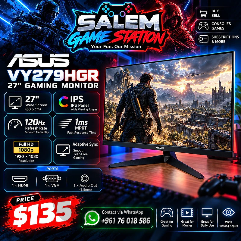 ASUS VY279 27" 120Hz Gaming Monitor – Like New!