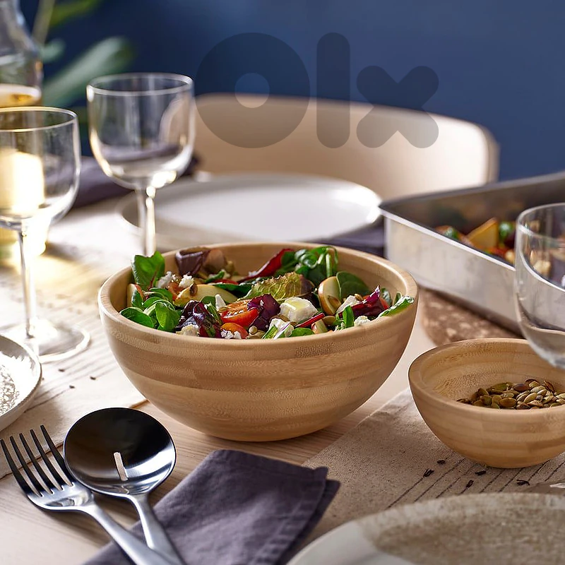 silver crest serving bowl bamboo