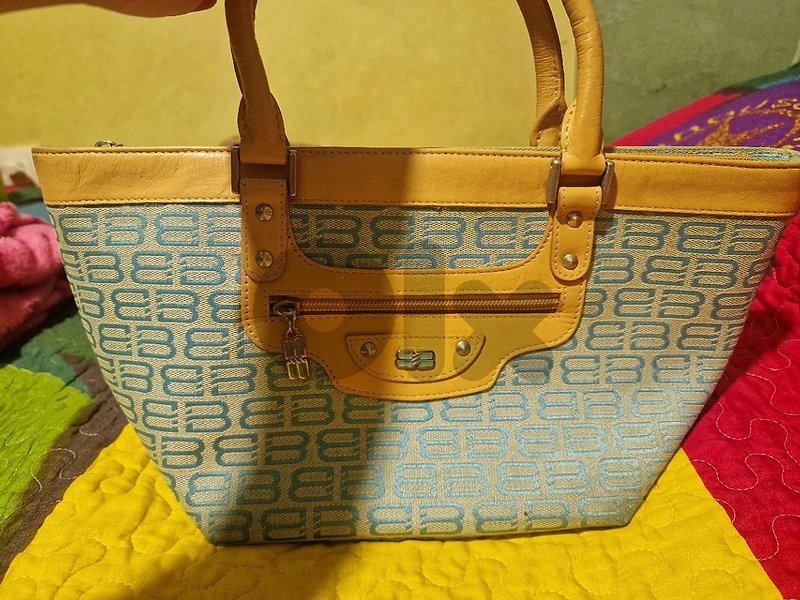 Balenciaga Handbag – Blue & Beige – Excellent Condition
