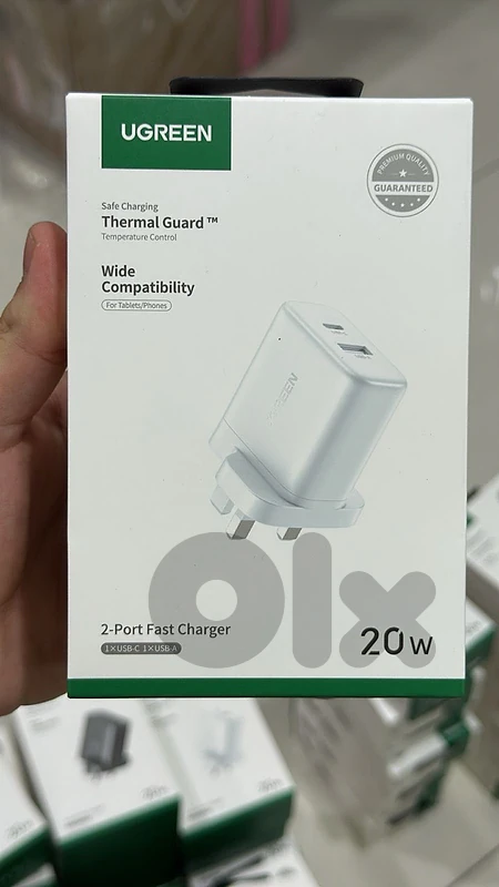 Ugreen 20w 2-port Fast charger 3pin white x227